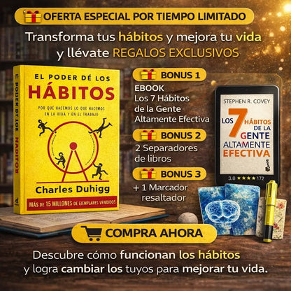 El Poder de los Hábitos (Libro Físico) 📘 E-book GRATIS + 2 Separadores + 1 Resaltador 📚✨