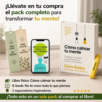 🧠 Cómo calmar tu mente + e-book gratis + 2 separadores + 1 resaltador 🎁