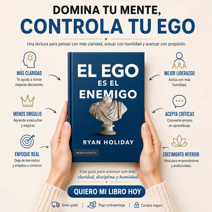 📘🔥 EL EGO ES EL ENEMIGO + 🎁 E-BOOK GRATIS + 2 SEPARADORES + 1 RESALTADOR