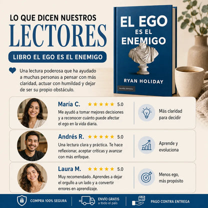 📘🔥 EL EGO ES EL ENEMIGO + 🎁 E-BOOK GRATIS + 2 SEPARADORES + 1 RESALTADOR