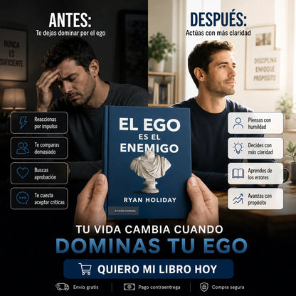 📘🔥 EL EGO ES EL ENEMIGO + 🎁 E-BOOK GRATIS + 2 SEPARADORES + 1 RESALTADOR