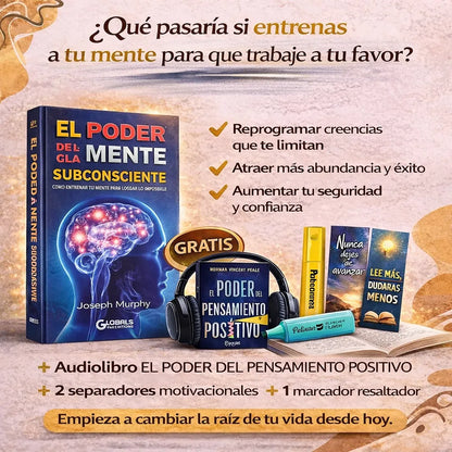 Reprograma Tu Mente Desde 🧠 Hoy El poder de la mente subconsciente 📘 Libro + 🎧 Audiolibro GRATIS + 📖 2 separadores + 🖍️ 1 resaltador