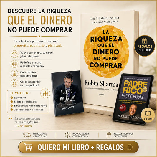 📘 Kit La Verdadera Riqueza: Libro + Folleto del Millonario + E-book + 2 Separadores + Resaltador 🎁✨