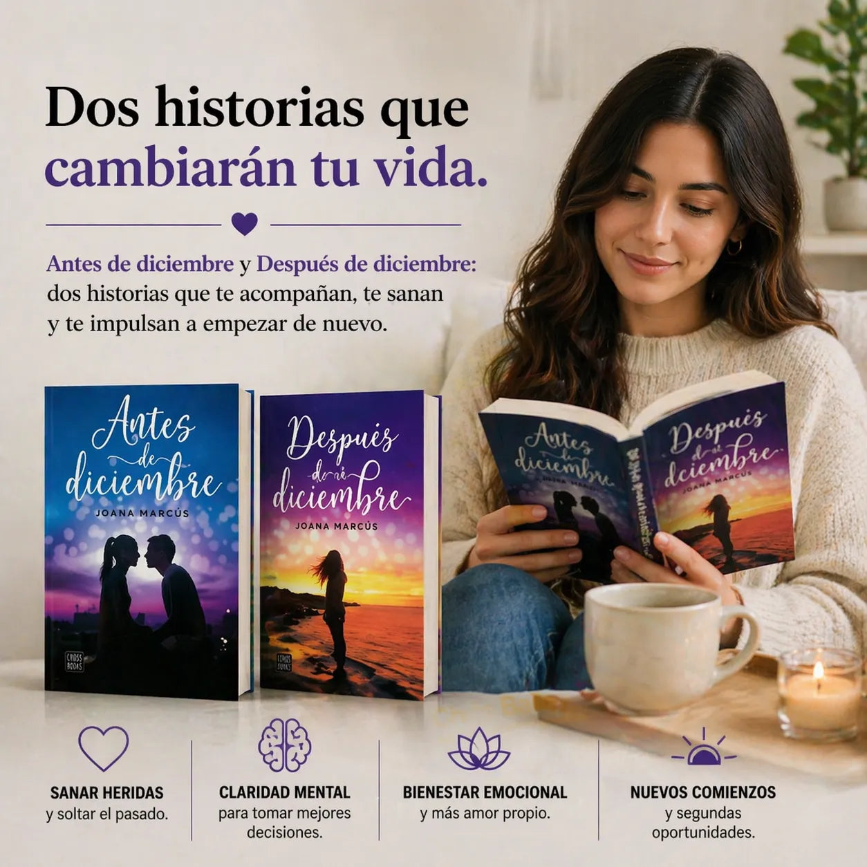 Transforma tu historia con el Combo de Antes de diciembre y Después de diciembre 📚 + ¡Llévate 2 separadores y 1 resaltador GRATIS! 🎁