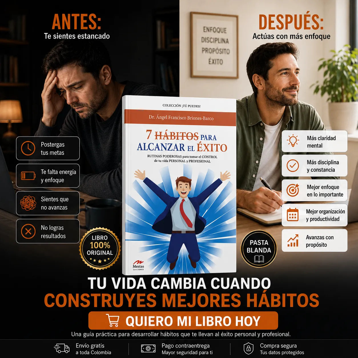 🎯 7 HÁBITOS PARA ALCANZAR EL ÉXITO + E-BOOK GRATIS 🎁 + 2 SEPARADORES 🔖 + 1 RESALTADOR ✨