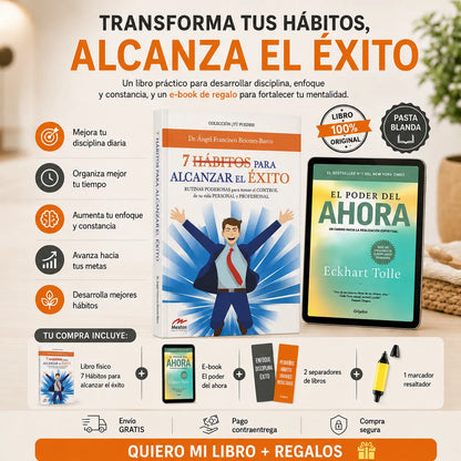 🎯 7 HÁBITOS PARA ALCANZAR EL ÉXITO + E-BOOK GRATIS 🎁 + 2 SEPARADORES 🔖 + 1 RESALTADOR ✨