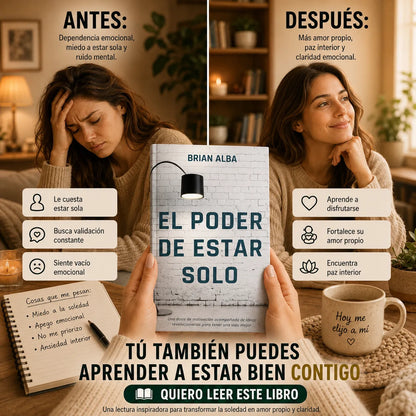 💙 Convierte la Soledad en Tu Mayor Fortaleza 📘 El poder de estar solo + E-book + 2 separadores + resaltador de regalo 🎁