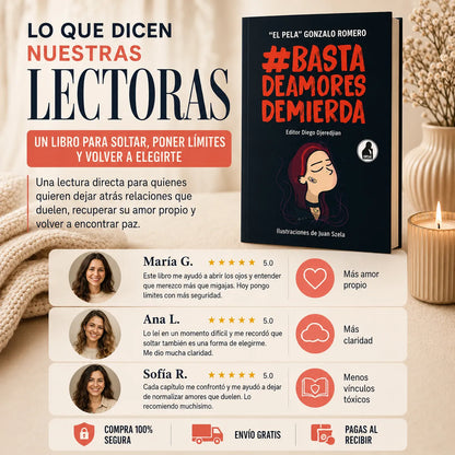 #Basta de Amores de Mierda: Elige tu paz hoy 💔 + 2 separadores + 1 marcador +  E-books 🎁