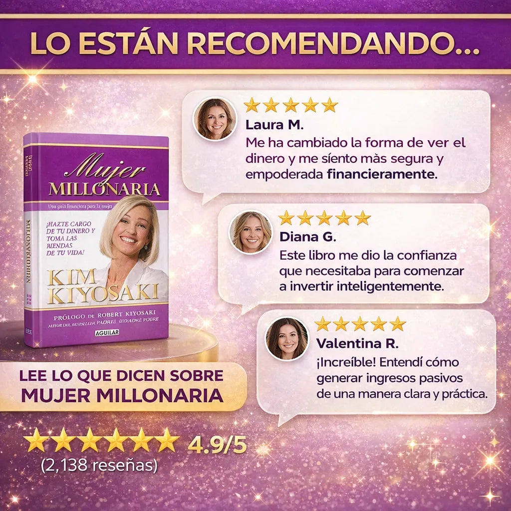 ✨💰 Mujer Millonaria: El Primer Paso a Tu Libertad Financiera 🎁📘 Incluye E-book Gratis “Lea y Hágase Próspero”
