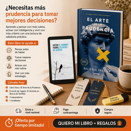 📘 El Arte de la Prudencia + E-book GRATIS + 2 Separadores + Resaltador 🎁