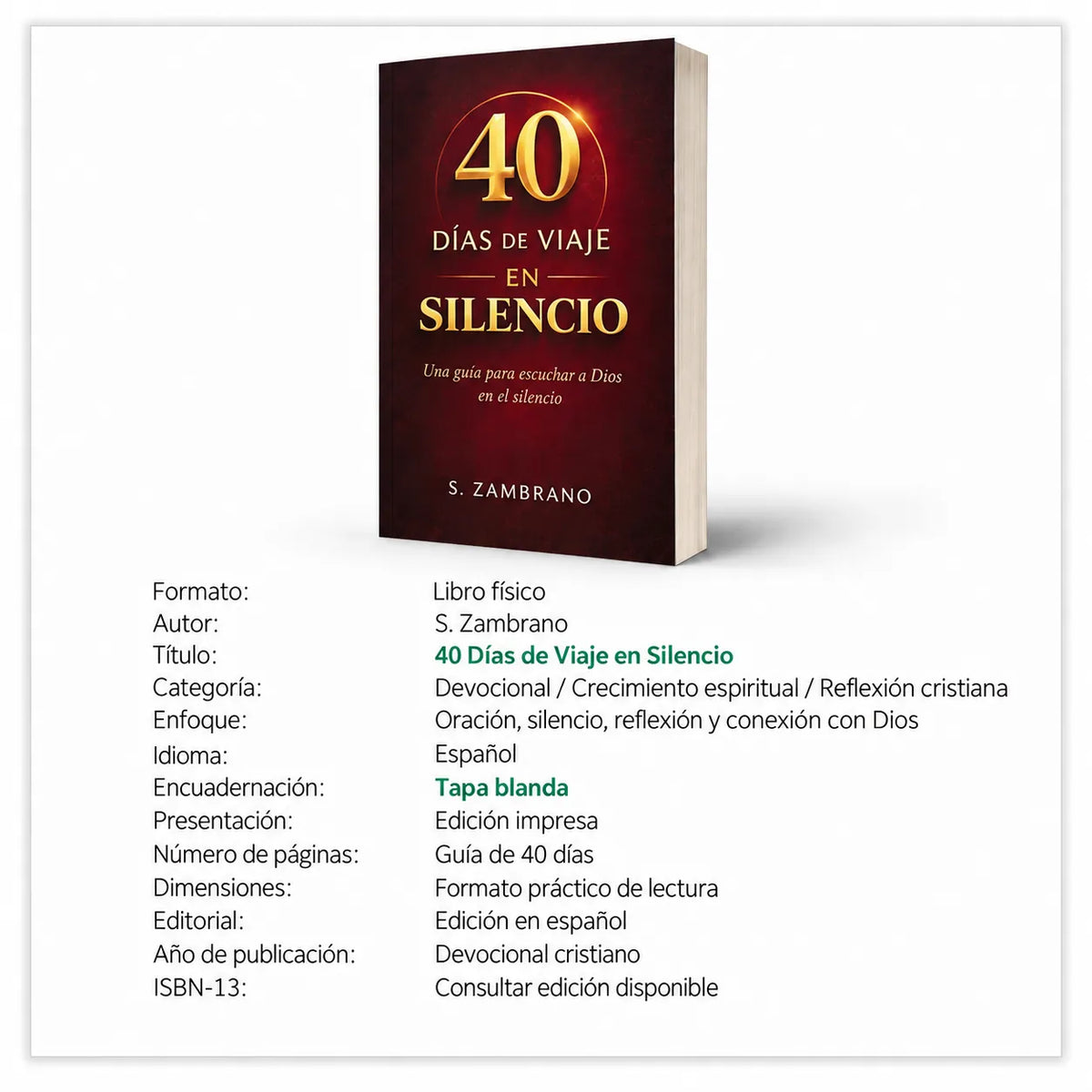 📕 40 Días de Viaje en Silencio 🙏 + E-Book 365 Días con Dios  🎁 + 2 Separadores 📖 + 1 Resaltador 🖍️