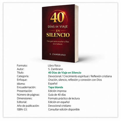 📕 40 Días de Viaje en Silencio 🙏 + E-Book 365 Días con Dios  🎁 + 2 Separadores 📖 + 1 Resaltador 🖍️