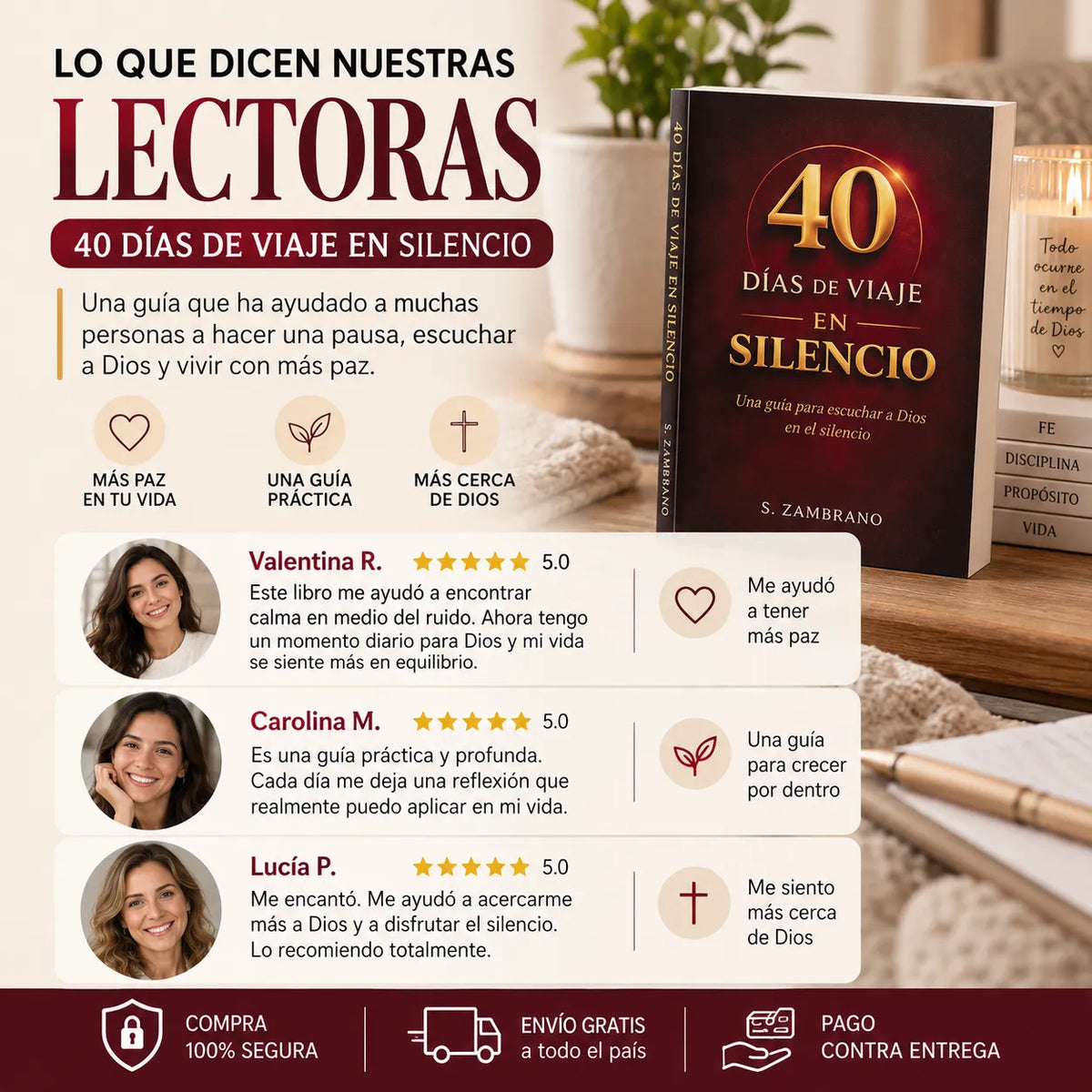 📕 40 Días de Viaje en Silencio 🙏 + E-Book 365 Días con Dios  🎁 + 2 Separadores 📖 + 1 Resaltador 🖍️