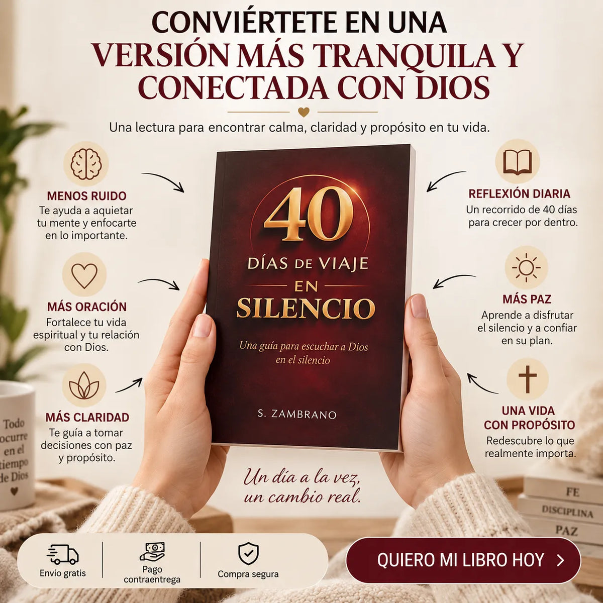 📕 40 Días de Viaje en Silencio 🙏 + E-Book 365 Días con Dios  🎁 + 2 Separadores 📖 + 1 Resaltador 🖍️