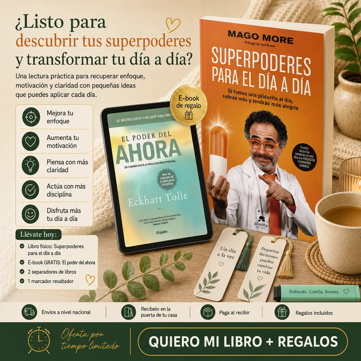 📙✨ Superpoderes para el Día a Día +Llévate GRATIS: 📱 E-book 🔖 2 separadores de libros 🖍️ 1 marcador resaltador