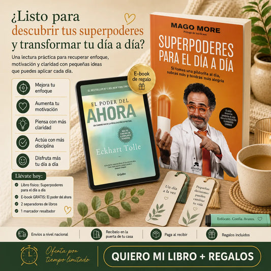 📙✨ Superpoderes para el Día a Día +Llévate GRATIS: 📱 E-book 🔖 2 separadores de libros 🖍️ 1 marcador resaltador