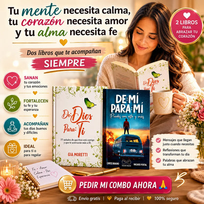 Combo Nuevo Comienzo 🌷📖 De mí para mí + De Dios para ti + 2 separadores + resaltador de regalo 📚