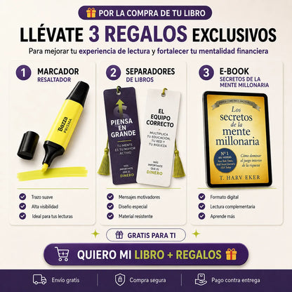 📖 Más Importante que el Dinero 💰 + E-book GRATIS 🎁 + 2 Separadores 🔖 + 1 Resaltador 🖍️