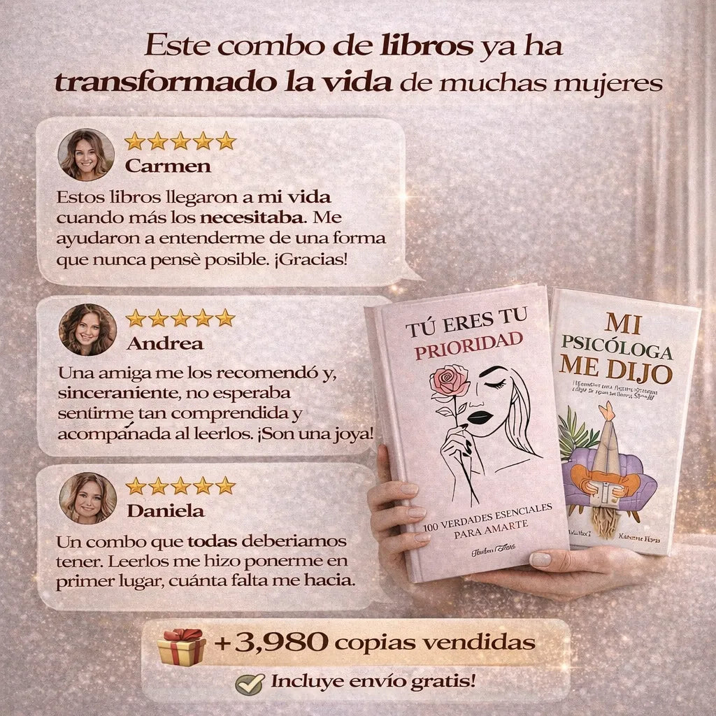 El Regalo que Toda Mujer Necesita 🎁 Combo Amor Propio con Envío Gratis. Tú eres tu prioridad + Mi psicóloga me dijo 💖 2 Libros por el Precio de 1