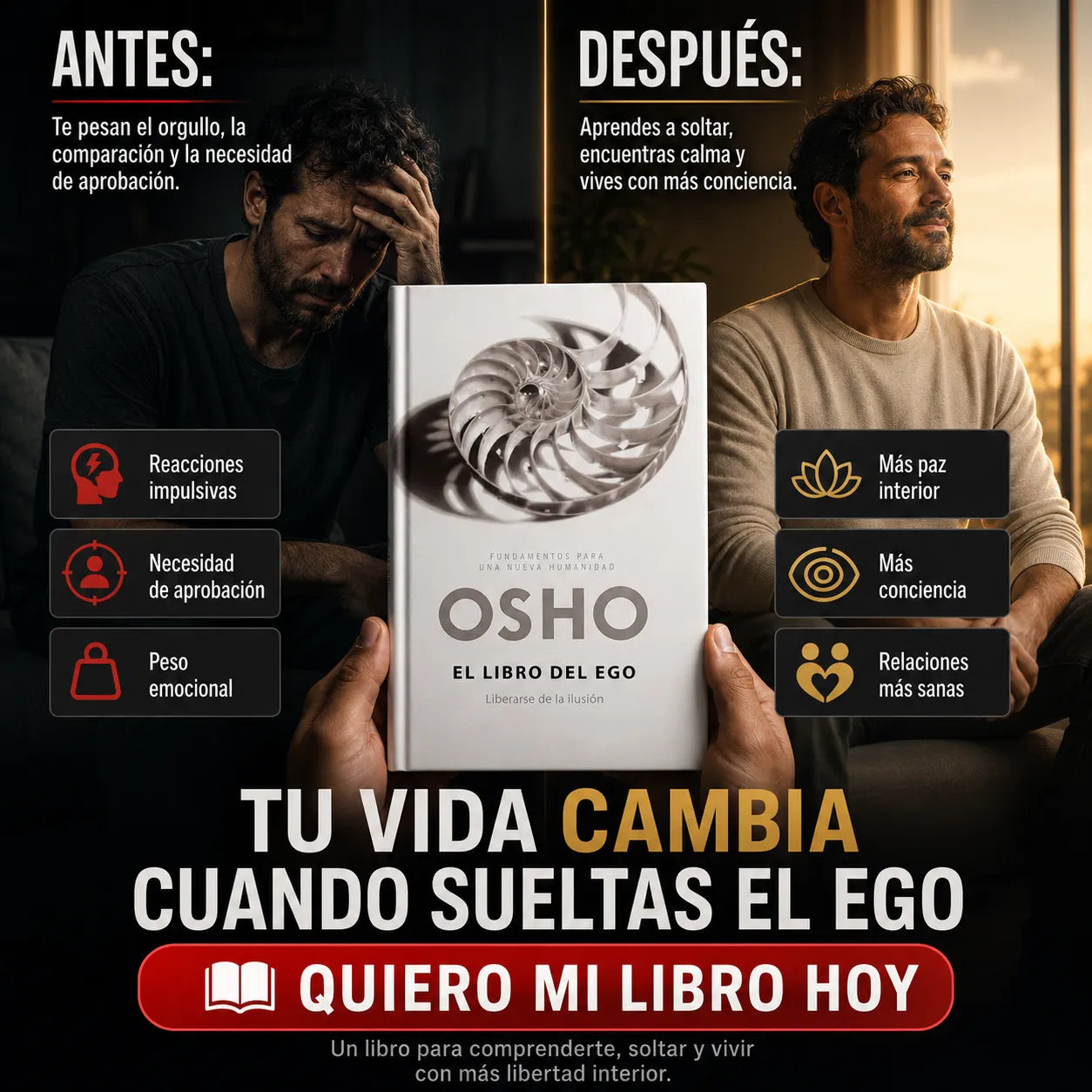 🧘‍♂️ El Libro del Ego de Osho +Llévate 2 separadores + 1 resaltador de regalo 🎁