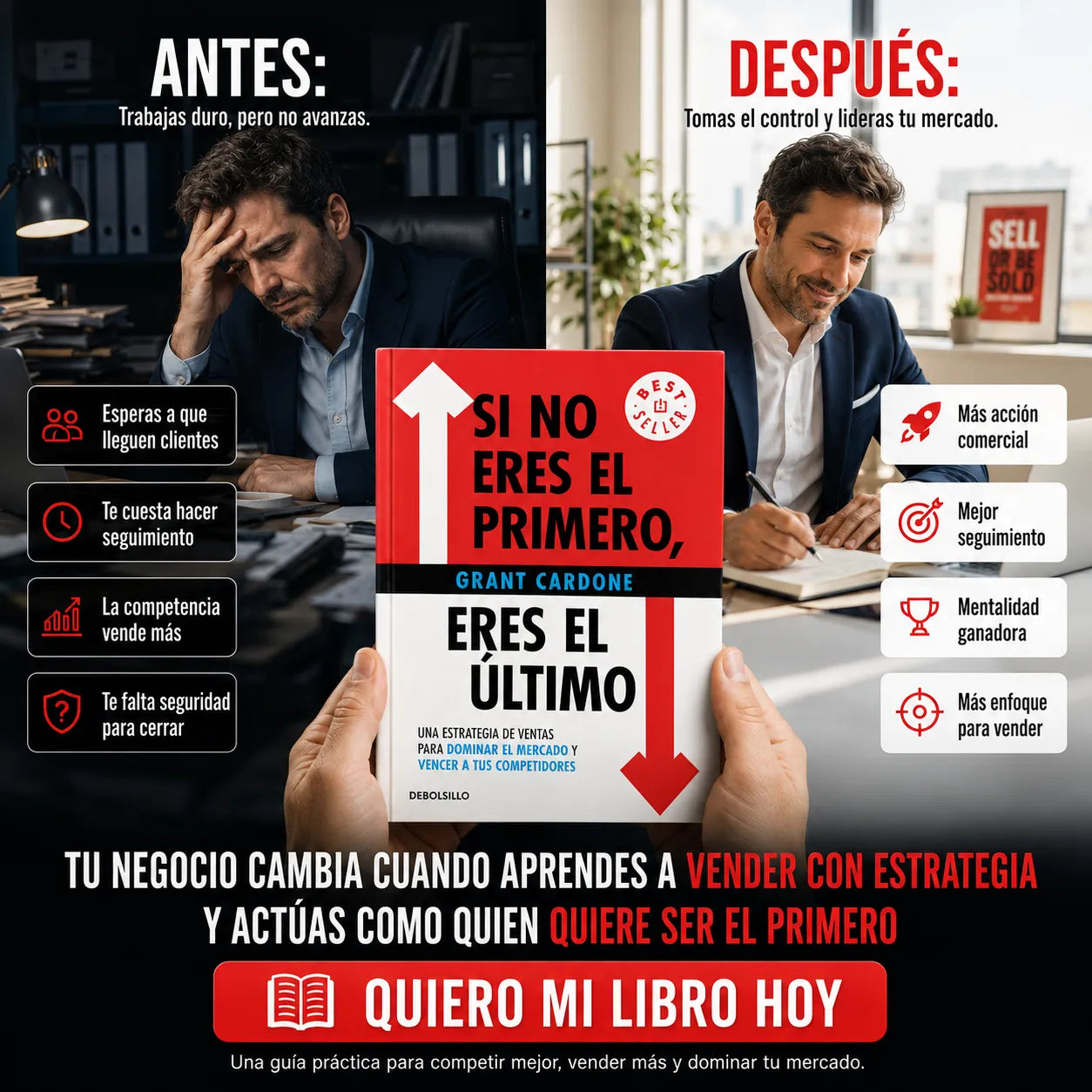 📕 Si no eres el primero, eres el último — El libro para vender más + E-book GRATIS + 2 Separadores + Resaltador 🚀