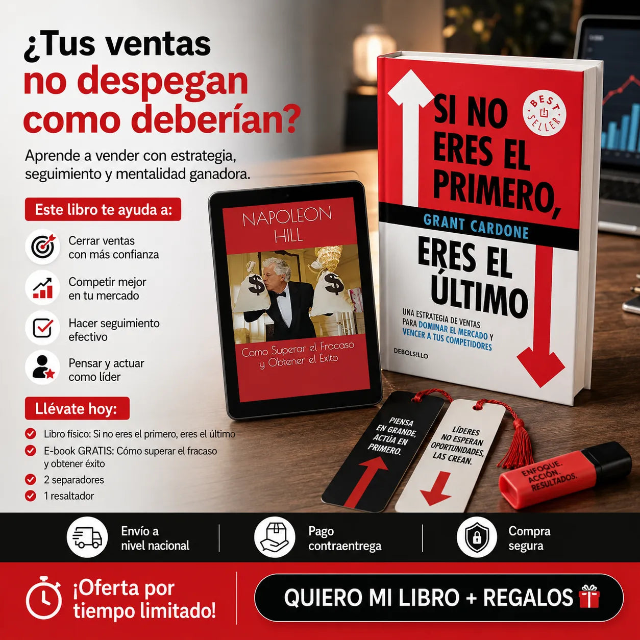 📕 Si no eres el primero, eres el último — El libro para vender más + E-book GRATIS + 2 Separadores + Resaltador 🚀