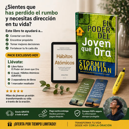 Cambia tu Vida Desde Hoy 🙏 | El Poder del Joven que Ora + Ebook GRATIS 📕 + 2 Separadores + Marcador 🖍️