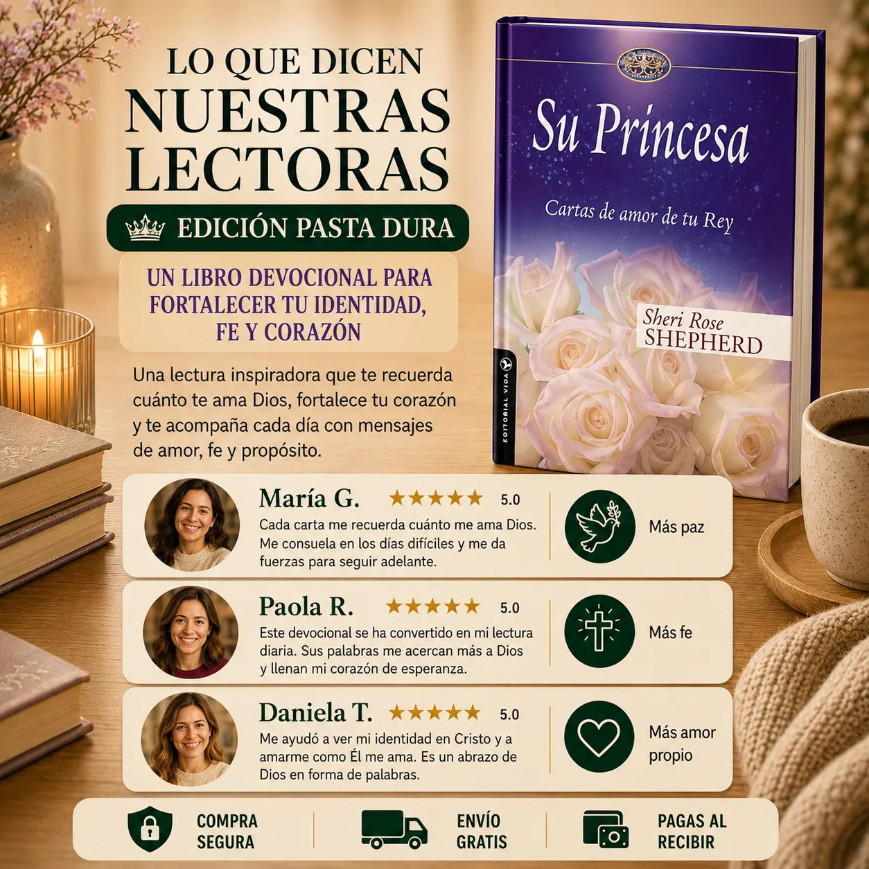 👑 Su Princesa: Cartas de Amor de tu Rey 💜 + E-book GRATIS, 2 Separadores y 1 Resaltador ✨📖