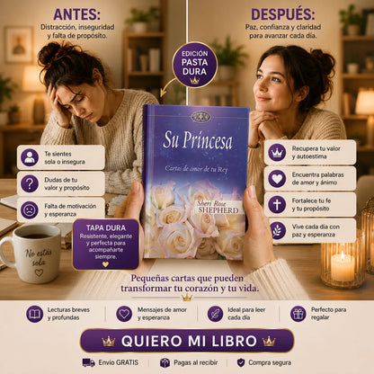 👑 Su Princesa: Cartas de Amor de tu Rey 💜 + E-book GRATIS, 2 Separadores y 1 Resaltador ✨📖