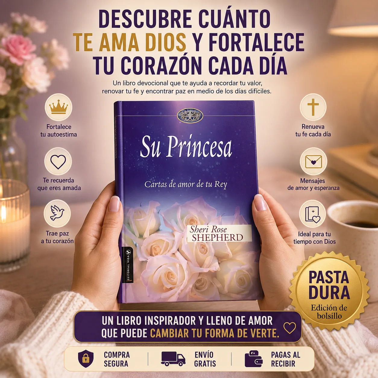 👑 Su Princesa: Cartas de Amor de tu Rey 💜 + E-book GRATIS, 2 Separadores y 1 Resaltador ✨📖