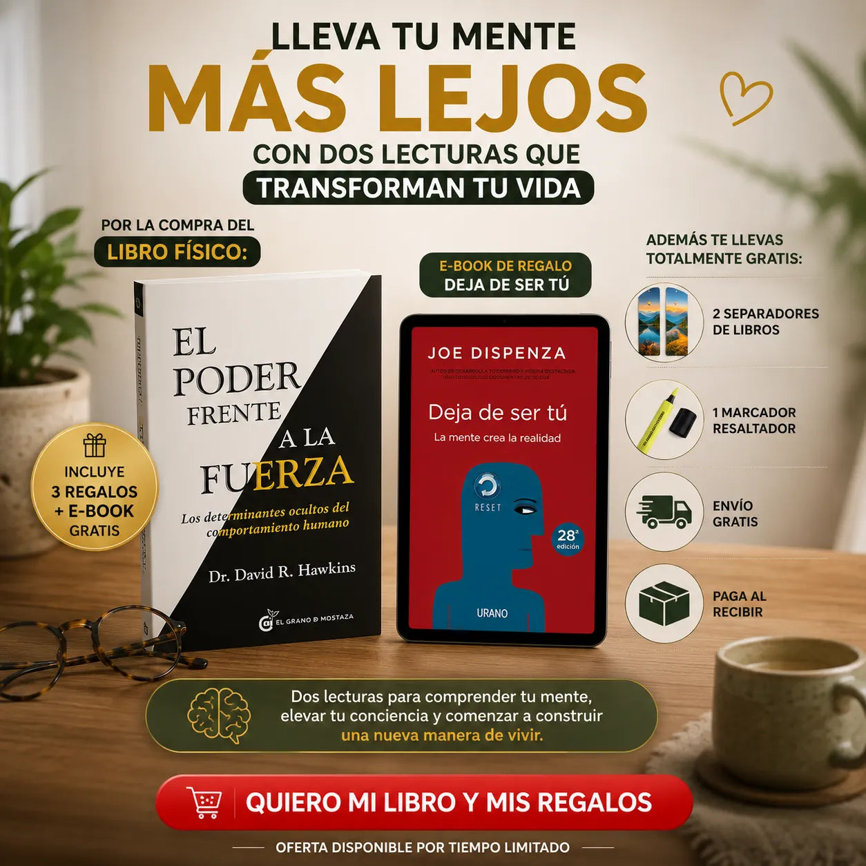 🧠 Transforma tu Mente Con 📖 El Poder Frente a la Fuerza 🎁 Llévate e-book + 2 separadores + 1 resaltador GRATIS