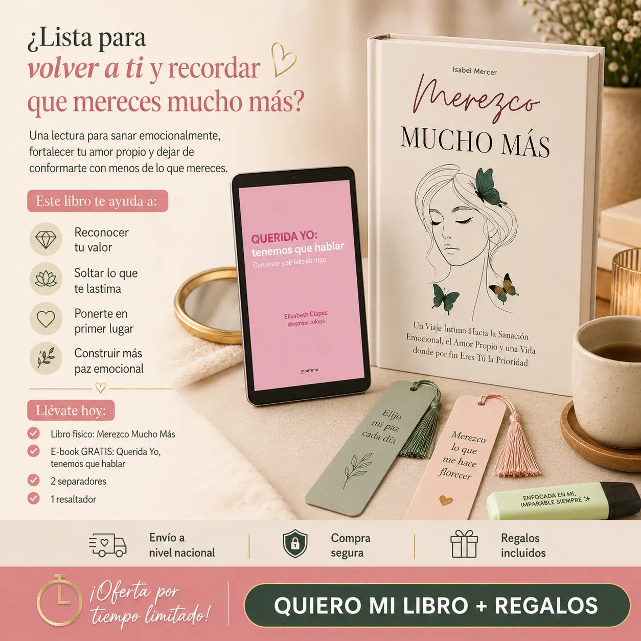 💚 Merezco Mucho Más: El Combo para Volver a Ti 📖✨ Incluye E-book + 2 separadores + 1 resaltador gratis 🎁
