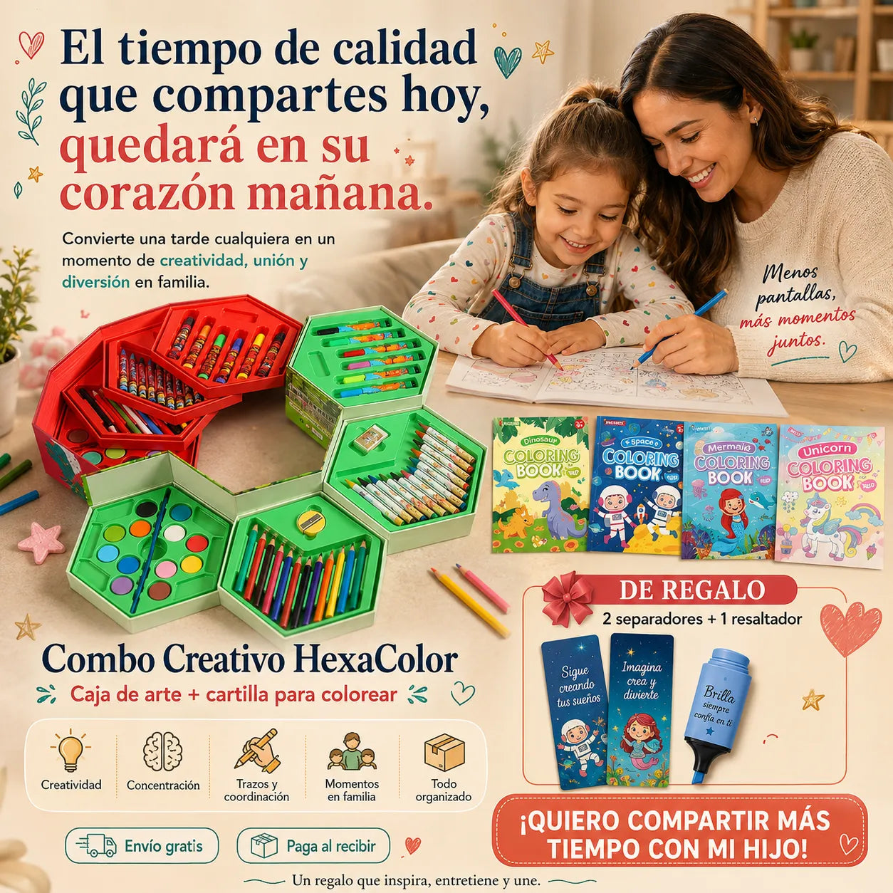 Combo Pequeños Artistas HexaColor Kids™ 🎨 Crtilla + Colores + ENVIO GRATIS 🎁