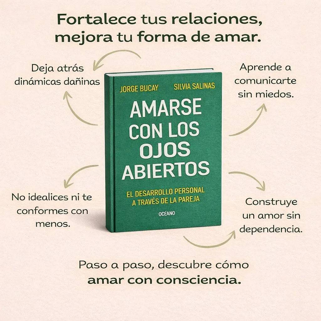 📘 Amarse con los Ojos Abiertos 💚 🎧 + Audiolibro El Poder del Pensamiento Positivo 🔖 + 2 Separadores 🖍️ + Marcador 🎁 ¡GRATIS!