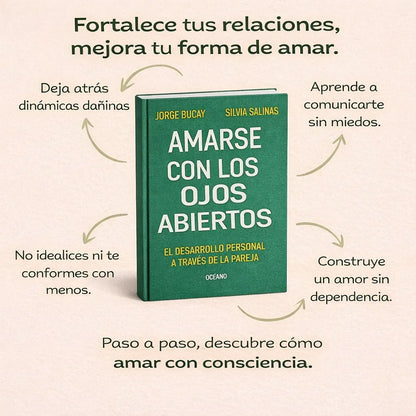📘 Amarse con los Ojos Abiertos 💚 🎧 + Audiolibro El Poder del Pensamiento Positivo 🔖 + 2 Separadores 🖍️ + Marcador 🎁 ¡GRATIS!
