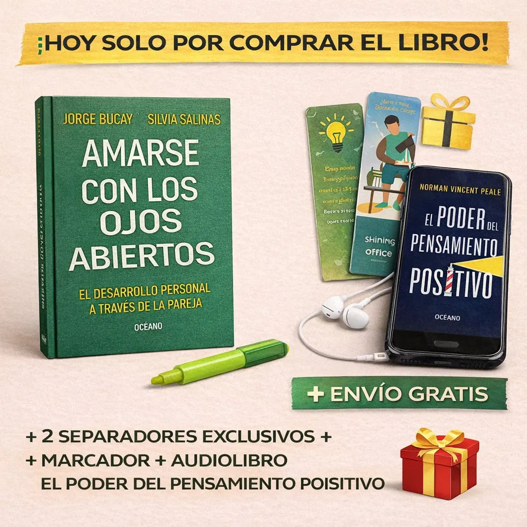 📘 Amarse con los Ojos Abiertos 💚 🎧 + Audiolibro El Poder del Pensamiento Positivo 🔖 + 2 Separadores 🖍️ + Marcador 🎁 ¡GRATIS!