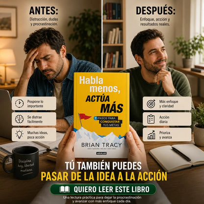 🚀 Habla Menos, Actúa Más: El Combo para Conquistar tus Metas 🎯  Incluye el libro físico + e-book  📲 + 2 separadores 🔖 + 1 resaltador