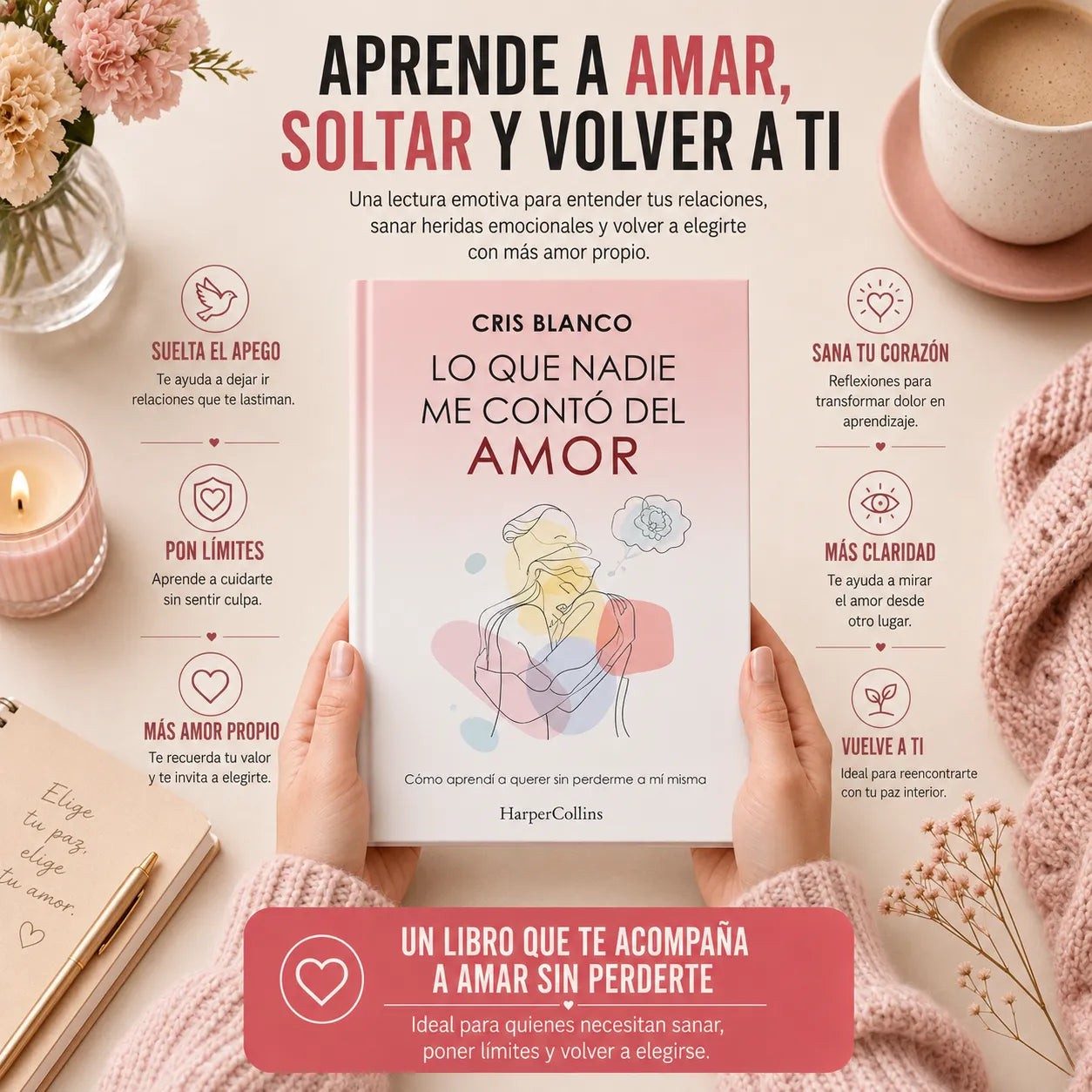 Lo Que Nadie Me Contó del Amor 💗 + E-book Gratis “De Mí Para Mí” 📲 + 2 Separadores 🔖 + 1 Resaltador ✨
