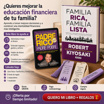 👨‍👩‍👧‍👦 CAMBIA EL FUTURO FINANCIERO DE TU FAMILIA. FAMILIA RICA, FAMILIA LISTA 🎁 E-book GRATIS + 2 Separadores + 1 Resaltador 📚✨