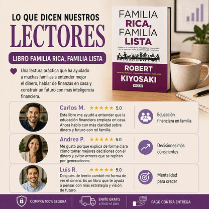 👨‍👩‍👧‍👦 CAMBIA EL FUTURO FINANCIERO DE TU FAMILIA. FAMILIA RICA, FAMILIA LISTA 🎁 E-book GRATIS + 2 Separadores + 1 Resaltador 📚✨
