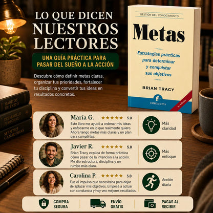 🎯 Convierte tus sueños en resultados con “Metas” de Brian Tracy 📘 + E-booK 📲 + 2 Separadores 🔖 + 1 Resaltador GRATIS 🖍️🎁