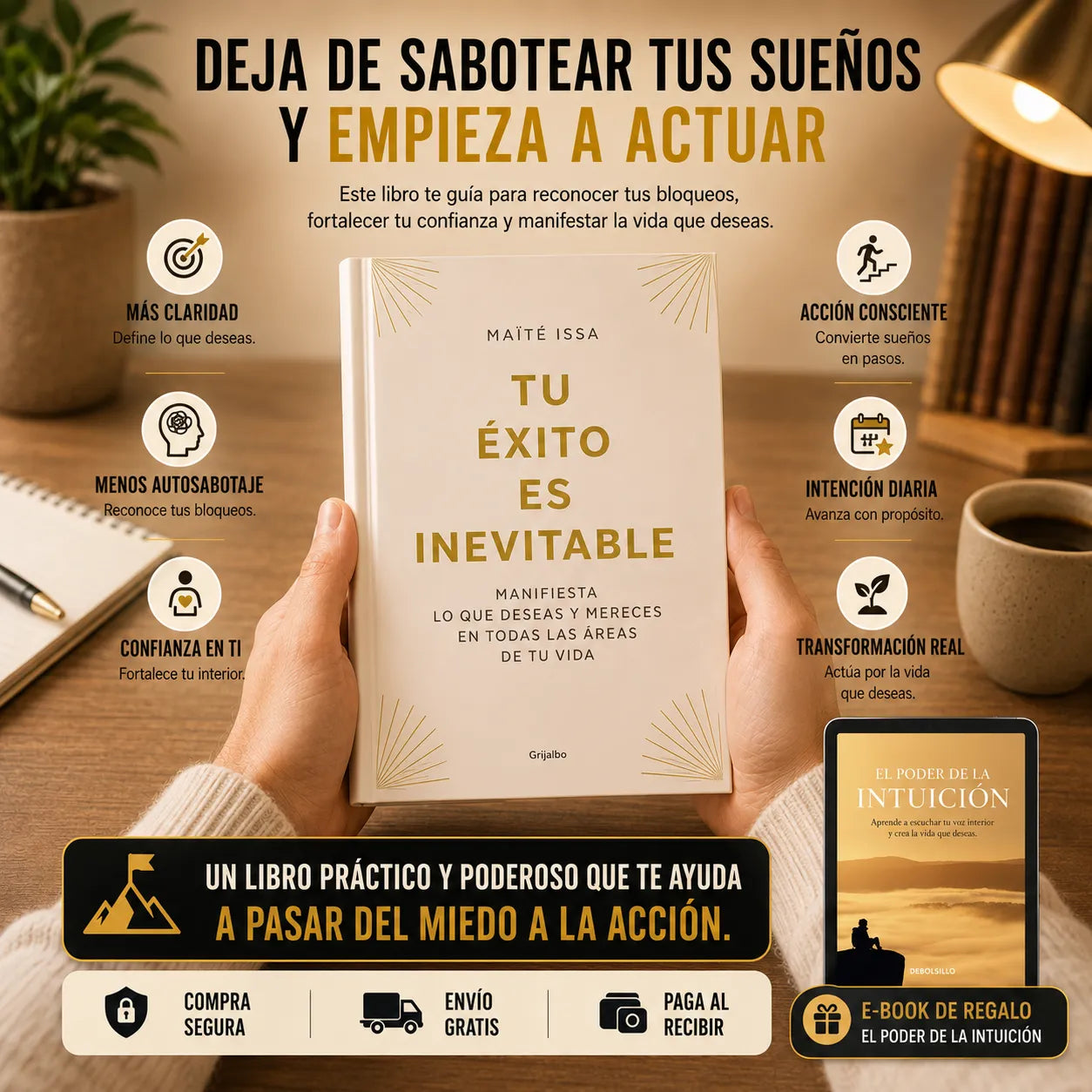 🌟 ¡Tu Éxito es Inevitable! Transforma tu Mentalidad y Construye la Vida que Deseas 📘✨ + E-book de Regalo 📱 + 2 Separadores 🔖 + 1 Resaltador 🖍️