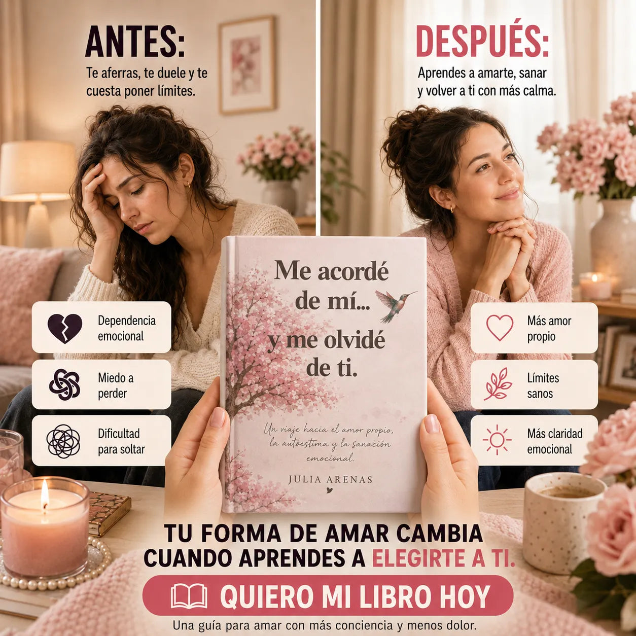🌸 Sana, Suelta y Vuelve a Ti 📖 Libro físico + E-book GRATIS + 2 separadores + 1 resaltador 🎁