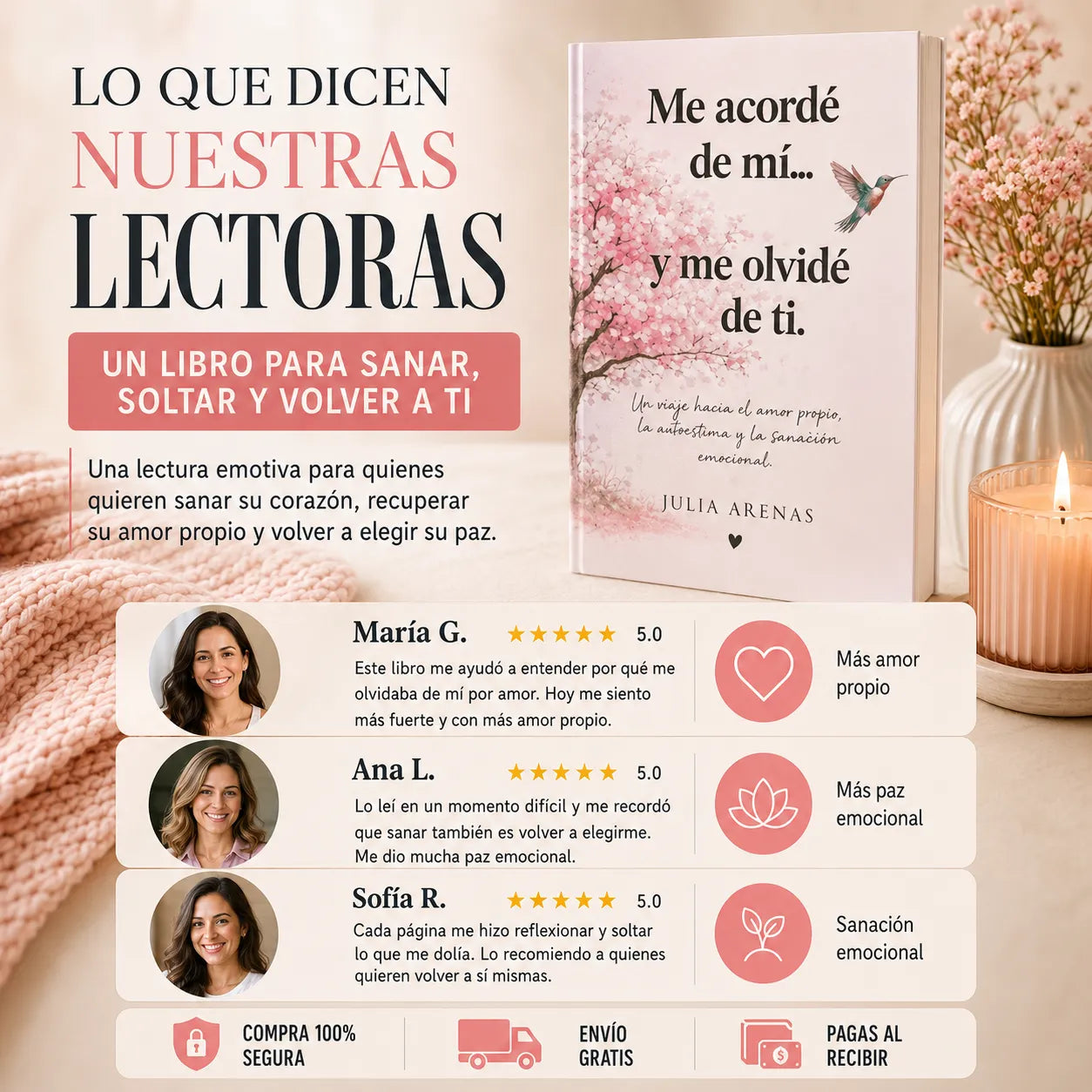 🌸 Sana, Suelta y Vuelve a Ti 📖 Libro físico + E-book GRATIS + 2 separadores + 1 resaltador 🎁