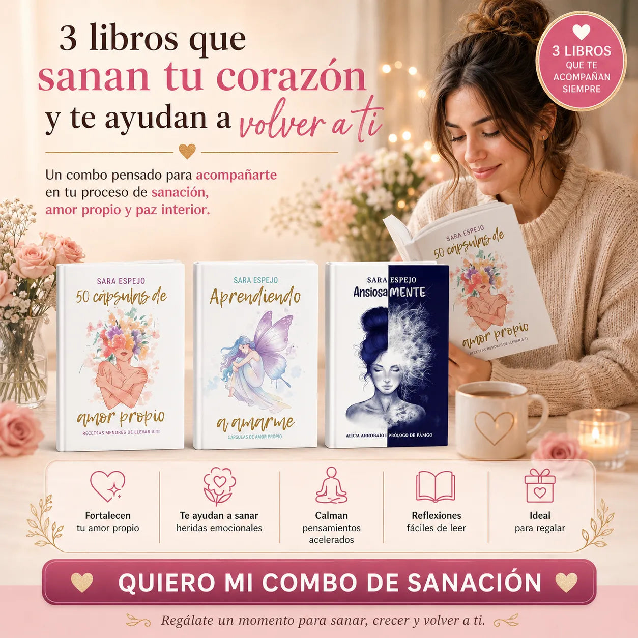 💗 Combo Amor Propio: 3 Libros para Sanar y Volver a Ti  🚚 Envío gratis + 🎁 2 separadores de regalo + 🖍️ 1 marcador resaltador