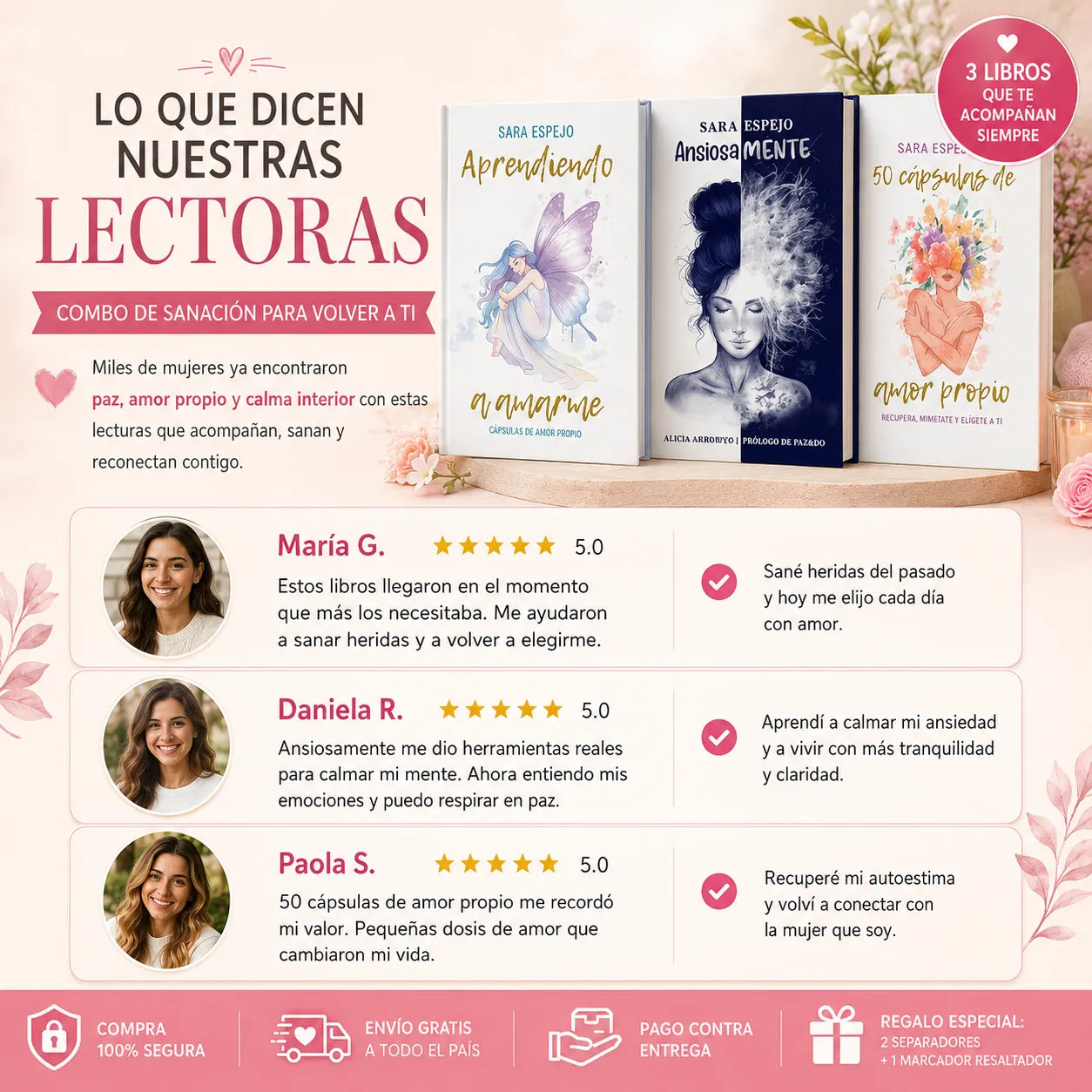 💗 Combo Amor Propio: 3 Libros para Sanar y Volver a Ti  🚚 Envío gratis + 🎁 2 separadores de regalo + 🖍️ 1 marcador resaltador