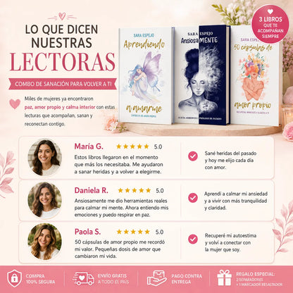 💗 Combo Amor Propio: 3 Libros para Sanar y Volver a Ti  🚚 Envío gratis + 🎁 2 separadores de regalo + 🖍️ 1 marcador resaltador