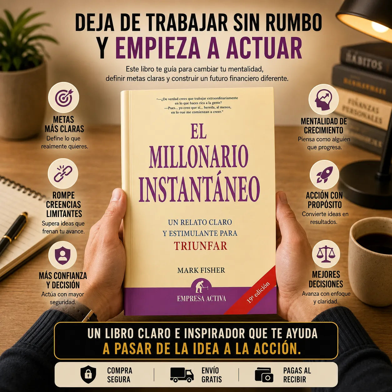 💰📚 ¡ACTIVA TU MENTALIDAD MILLONARIA! El Millonario Instantáneo + Folleto del Millonario GRATIS + 2 Separadores + 1 Resaltador 🎁