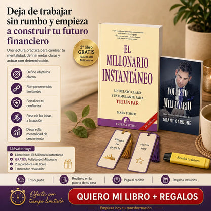 💰📚 ¡ACTIVA TU MENTALIDAD MILLONARIA! El Millonario Instantáneo + Folleto del Millonario GRATIS + 2 Separadores + 1 Resaltador 🎁