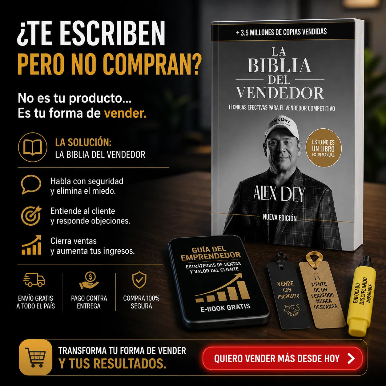 💸 Vende Más y Gana Más con La Biblia del Vendedor + E-book GRATIS + 2 Separadores + Marcador 🎁